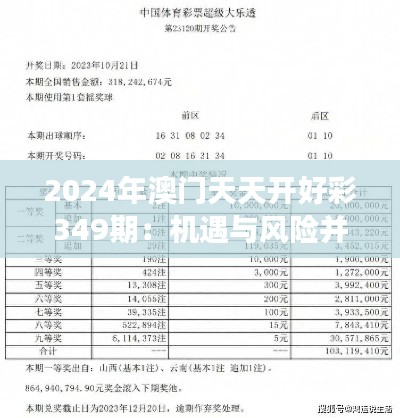2024年澳门天天开好彩349期:机遇与风险并存的彩票市场