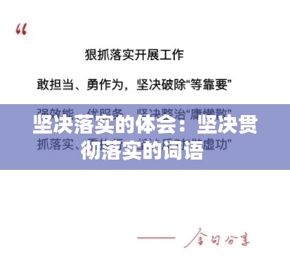 坚决落实的体会：坚决贯彻落实的词语 
