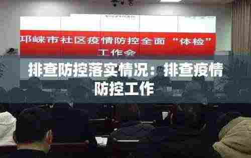 排查防控落实情况：排查疫情防控工作 