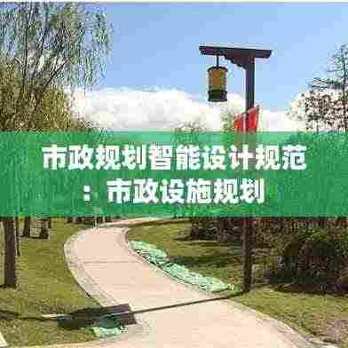 市政规划智能设计规范:市政设施规划