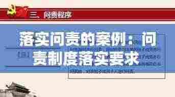 落实问责的案例：问责制度落实要求 