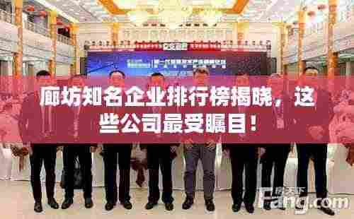 廊坊知名企业排行榜揭晓,这些公司最受瞩目!