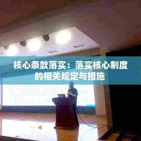核心条款落实:落实核心制度的相关规定与措施