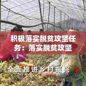 积极落实脱贫攻坚任务:落实脱贫攻坚什么负责制