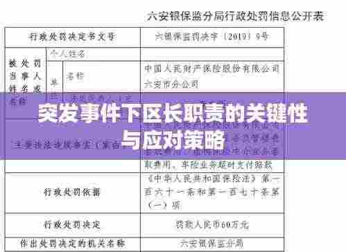 突发事件下区长职责的关键性与应对策略