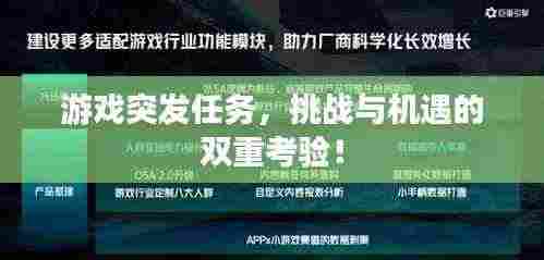 游戏突发任务,挑战与机遇的双重考验!