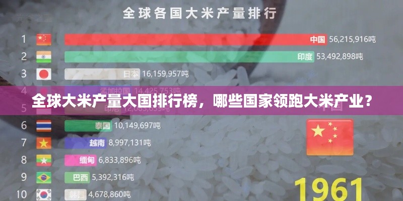 全球大米产量大国排行榜,哪些国家领跑大米产业?